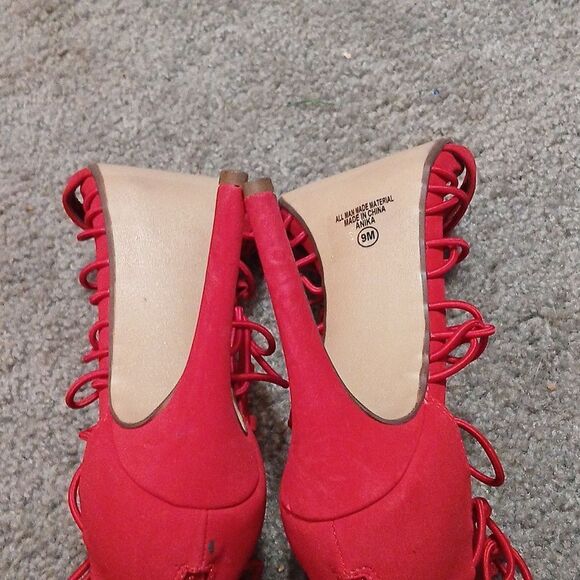 Derek Heart red sexy cutout pole party heels  Sz 9 - Picture 7 of 7